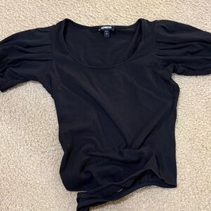 Express Black Puff Sleeve Blouse